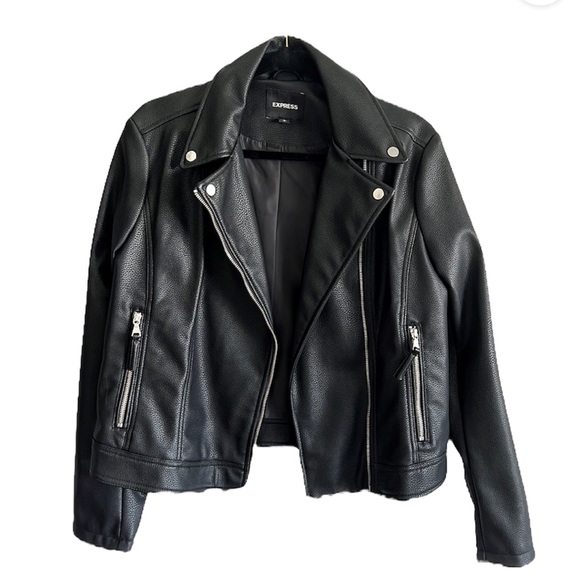Express Jackets & Blazers - Express Vegan Faux leather Moto Jacket